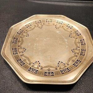 Vintage VBC NS 2388 Silverplate Dish Tray with Cutout Patterns